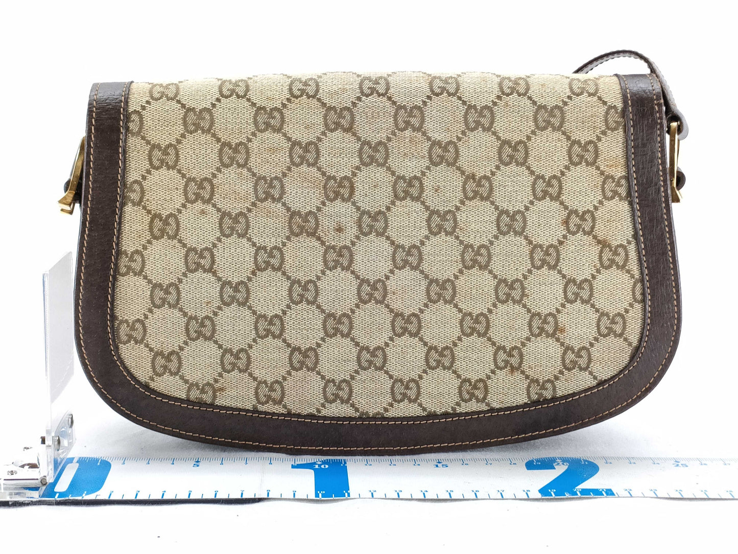 GUCCI Old GG Canvas Flap Shoulder Bag