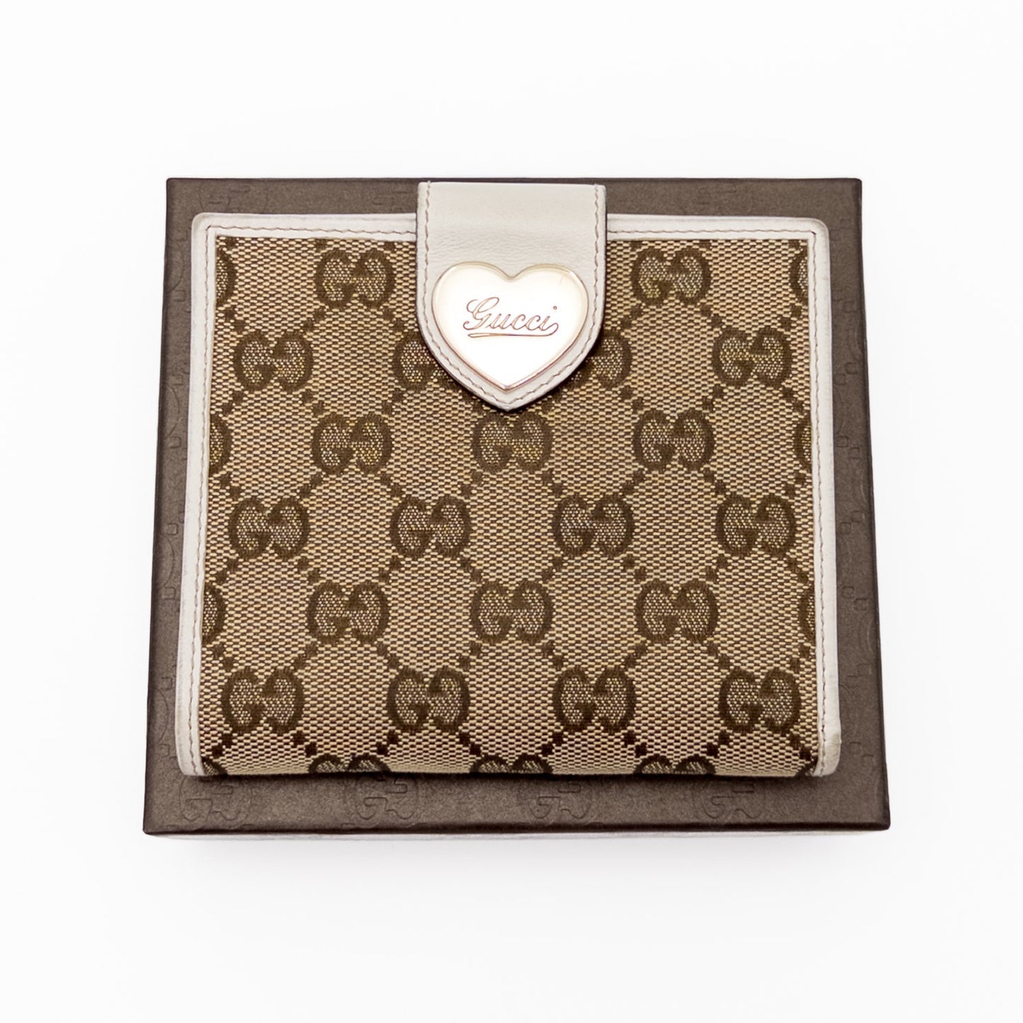 GUCCI GG Canvas Bifold Wallet, Brown, 203549, Box Included