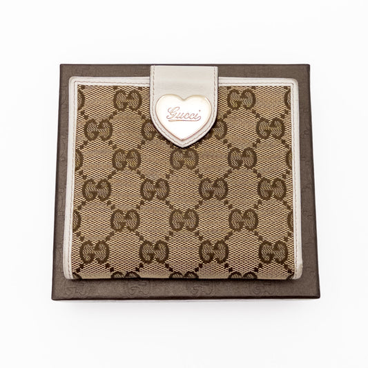 GUCCI GG Canvas Bifold Wallet, Brown, 203549, Box Included