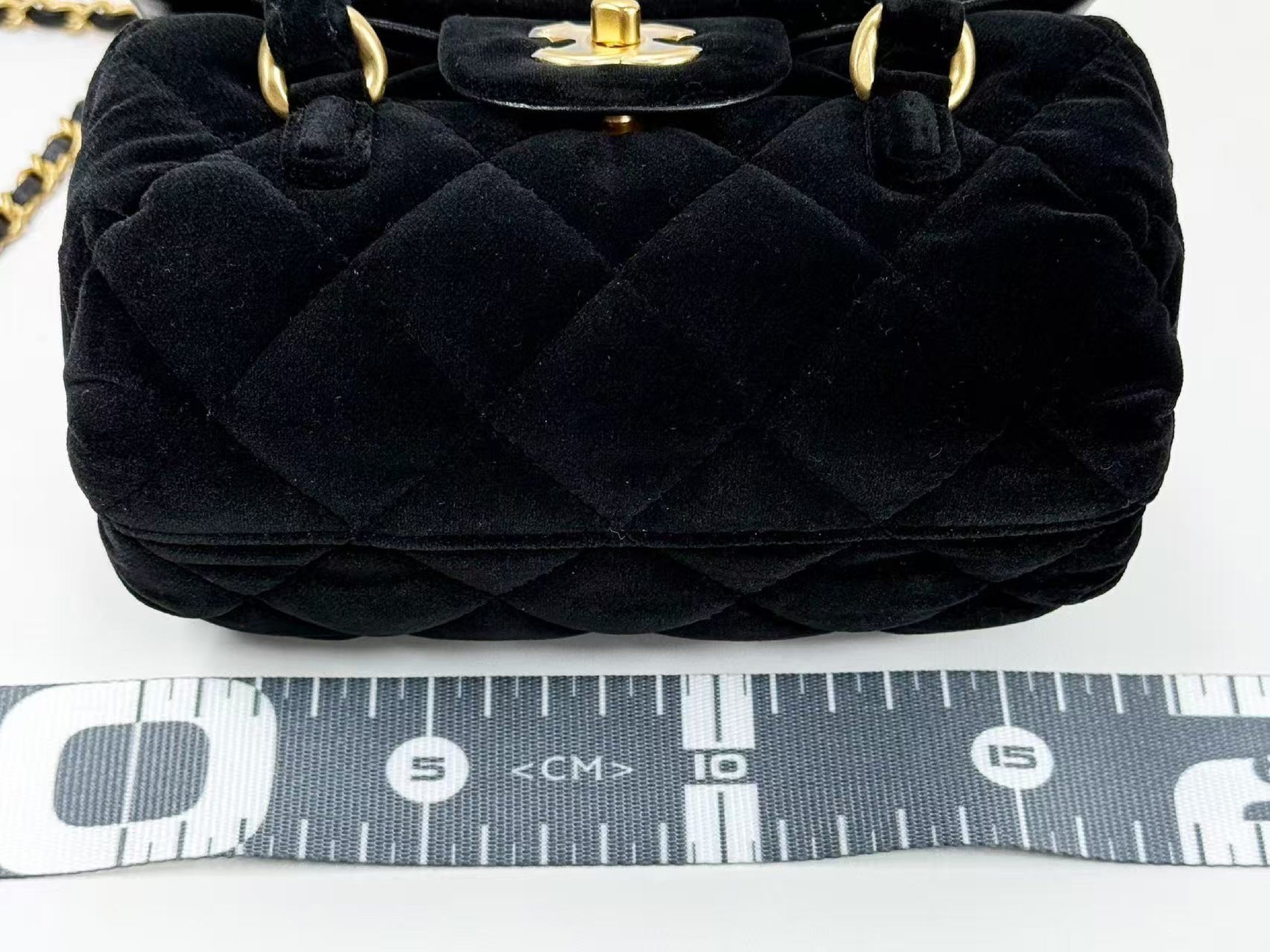 CHANEL Black Velvet Top Handle 2-Way Bag, Approx. W17 x H11 x D10cm Vintage G Hardware Mini Boston Shoulder Bag AHU05XC1 Excellent Condition S-A