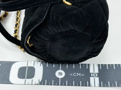 CHANEL Black Velvet Top Handle 2-Way Bag, Approx. W17 x H11 x D10cm Vintage G Hardware Mini Boston Shoulder Bag AHU05XC1 Excellent Condition S-A