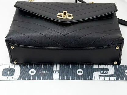 CHANEL Black Chevron Shoulder Bag, W23/H15/D7cm, Approx. 26 Series, Gold Hardware, with Dust Bag and Sticker, 26544370, Excellent Condition