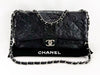 CHANEL Black Matelasse Icon Leather Embossed Double Chain W25cm x H15cm x D5cm [Dust bag and sticker included] Silver Hardware Shoulder Bag 14084973 Excellent Condition A-AB