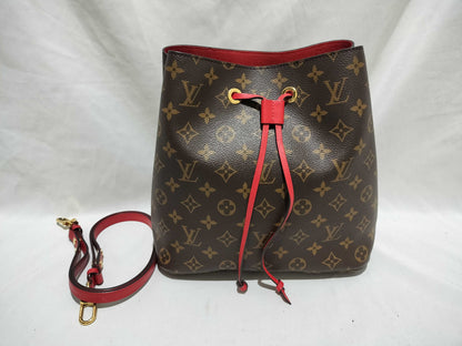 LOUIS VUITTON Monogram NeoNoe Red Shoulder Bag with Strap and G Hardware SP0118 Shoulder Bag