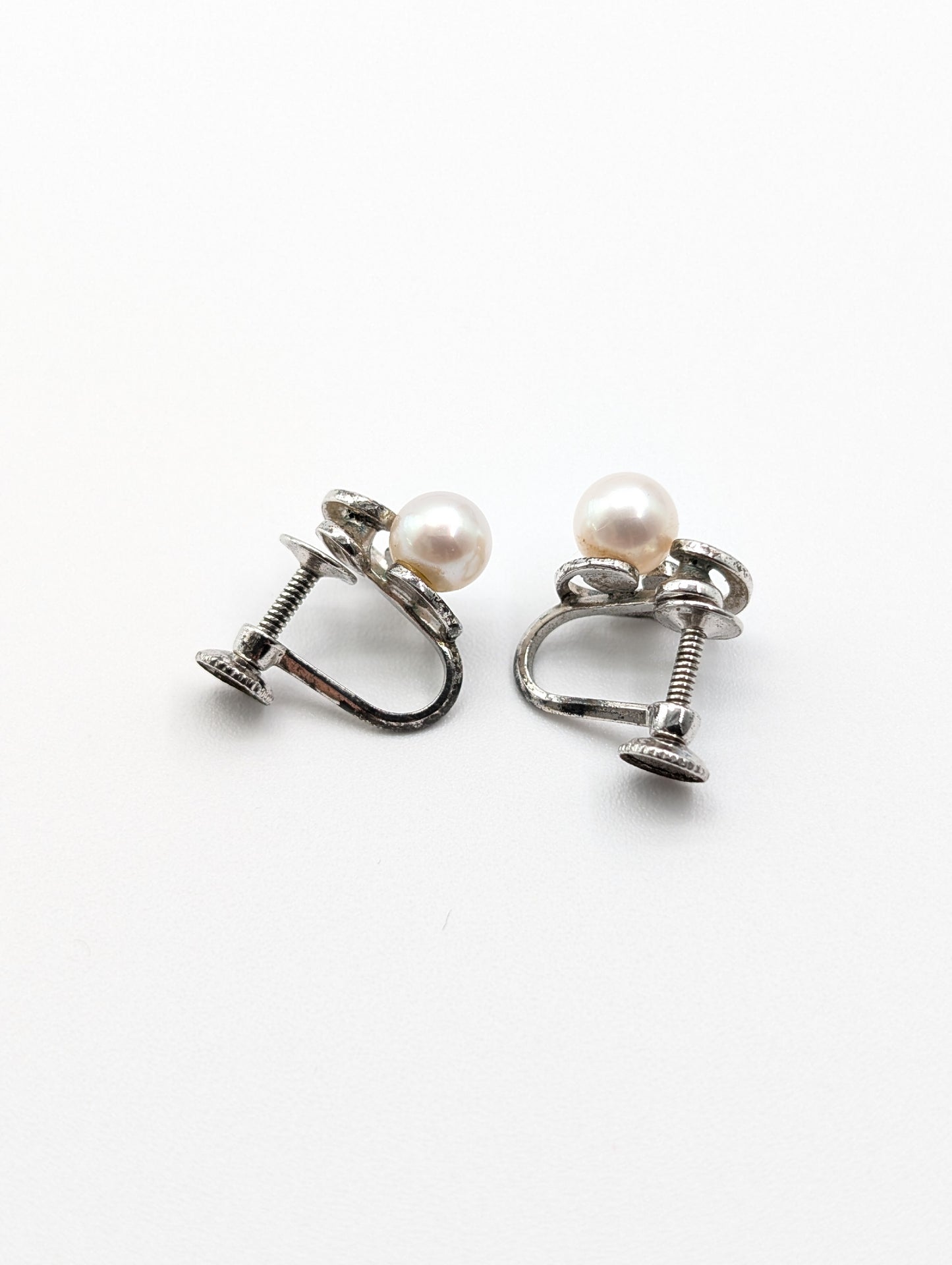 MIKIMOTO Pearl Diameter Approx. 6.1mm/6.3mm Sterling Silver 3.6g Earrings 