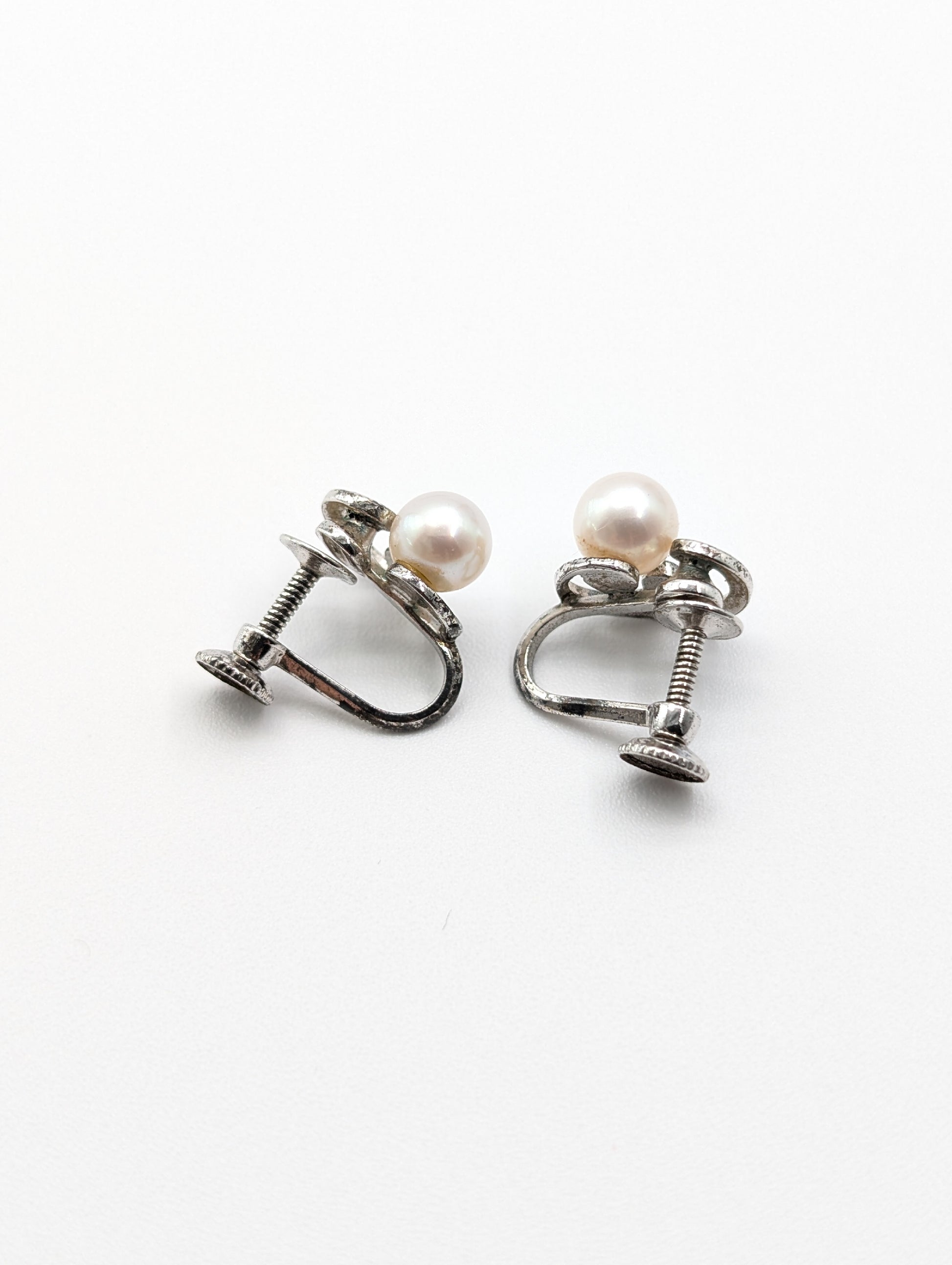 MIKIMOTO Pearl Diameter Approx. 6.1mm/6.3mm Sterling Silver 3.6g Earrings 