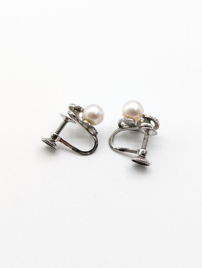 MIKIMOTO Pearl Diameter Approx. 6.1mm/6.3mm Sterling Silver 3.6g Earrings 