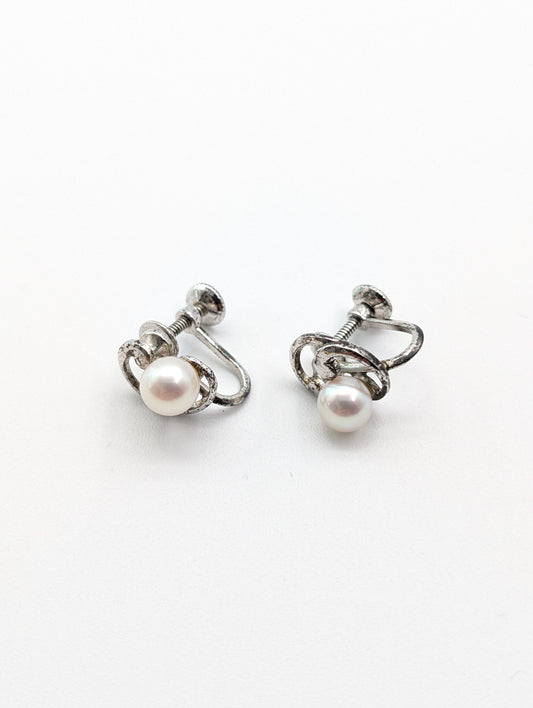 MIKIMOTO Pearl Diameter Approx. 6.1mm/6.3mm Sterling Silver 3.6g Earrings 