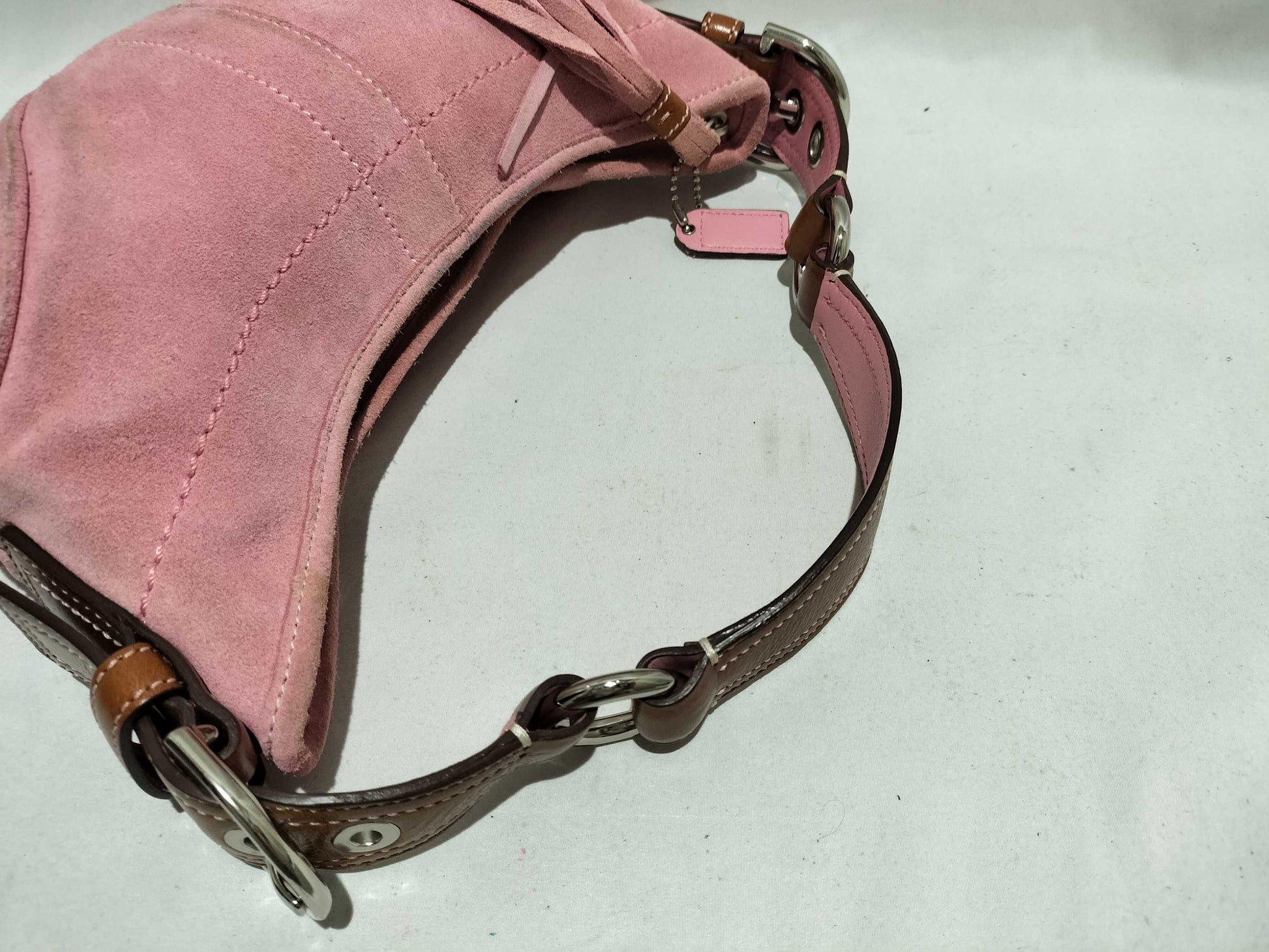 COACH Suede Shoulder Bag with Fringe Handbag