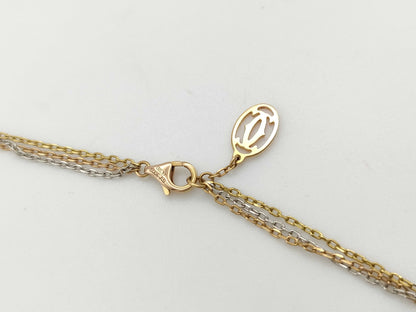 Cartier Trinity 3-Strand Chain Necklace, Au750/750, 17.1g 