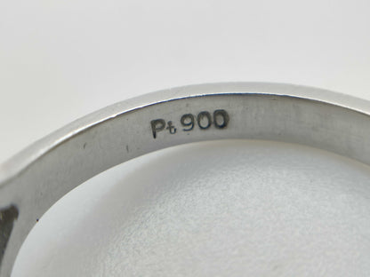 Coral ring, diameter approximately 10.3mm, diamond, PT900, 7.9g 