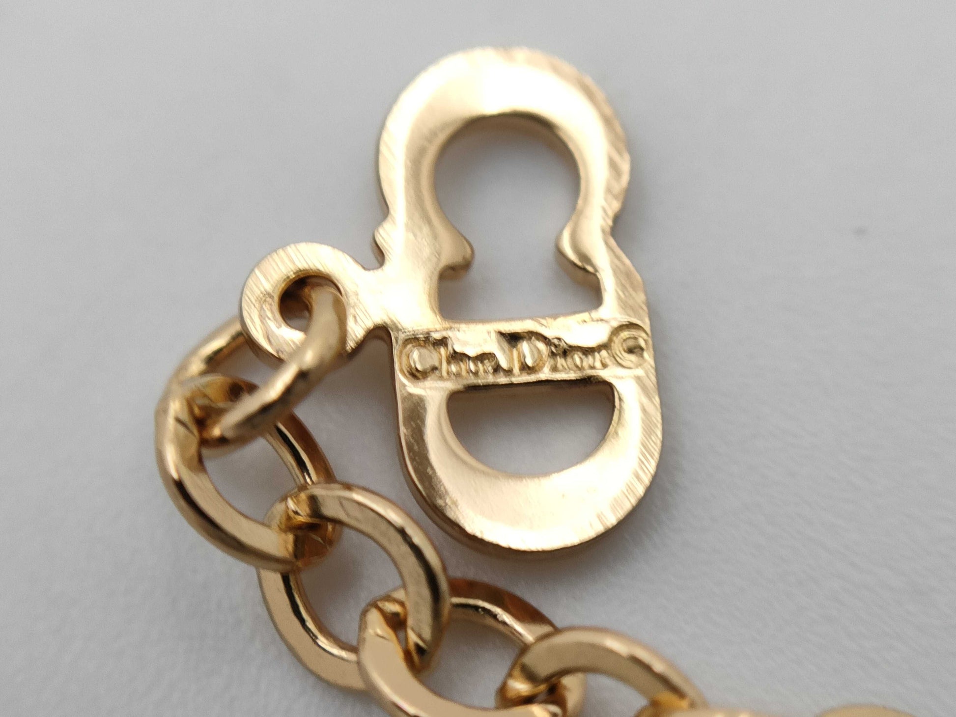 Dior CD logo rhinestone necklace