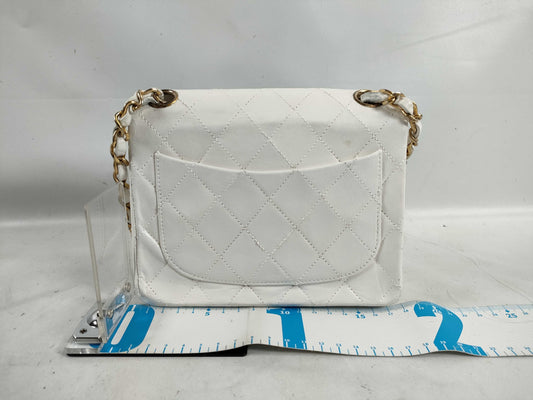 CHANEL Matelasse CHANEL Mini Chain Shoulder Bag White