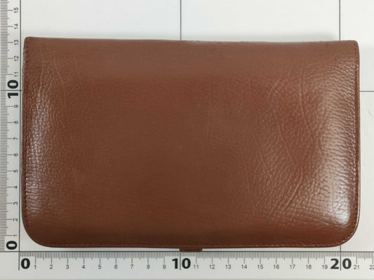 HERMES Dogon GM Leather Bi-fold Long Wallet with K Stamp, Brown