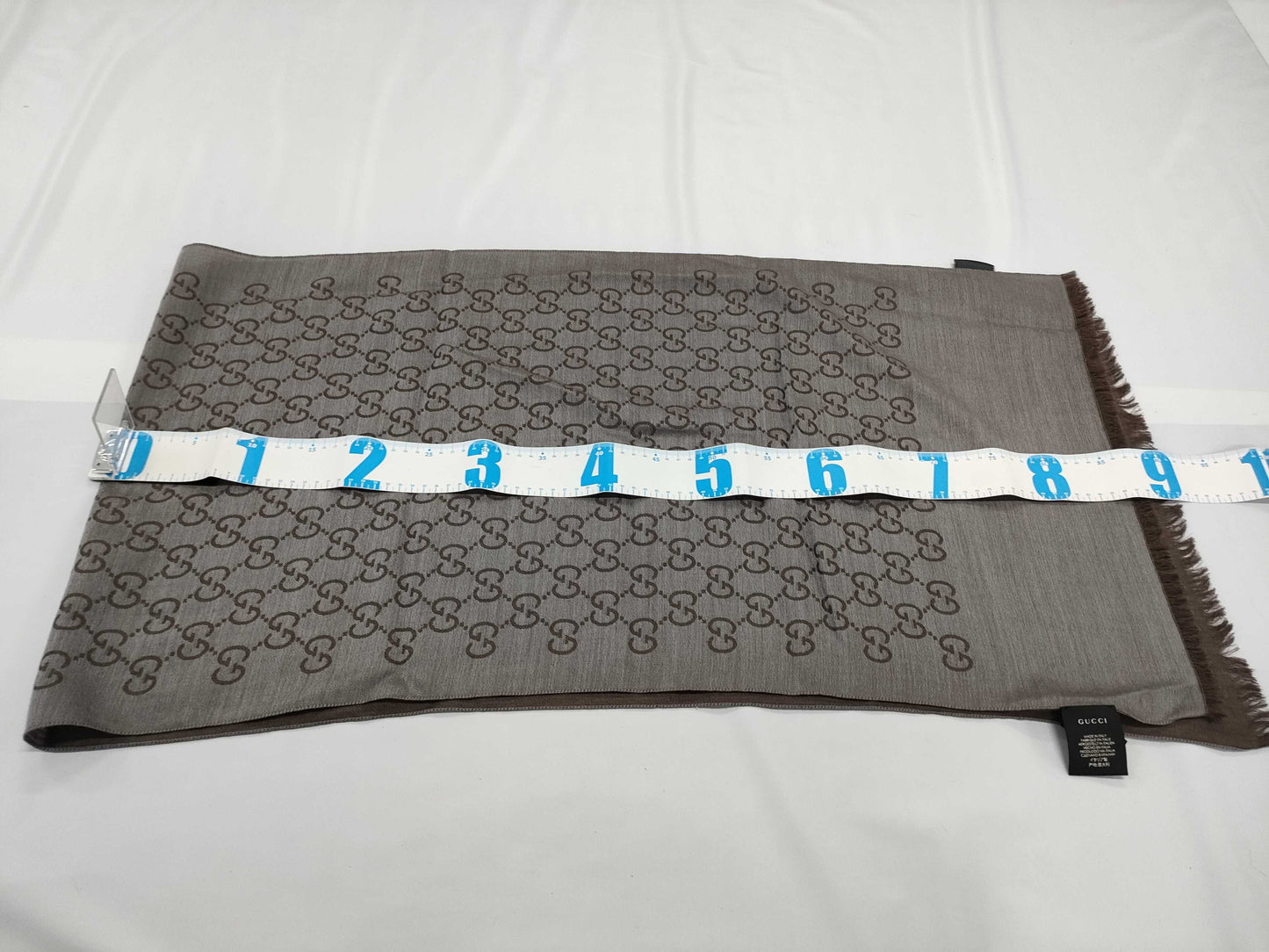 GUCCI New Tag GG Pattern Stole Gray Scarf