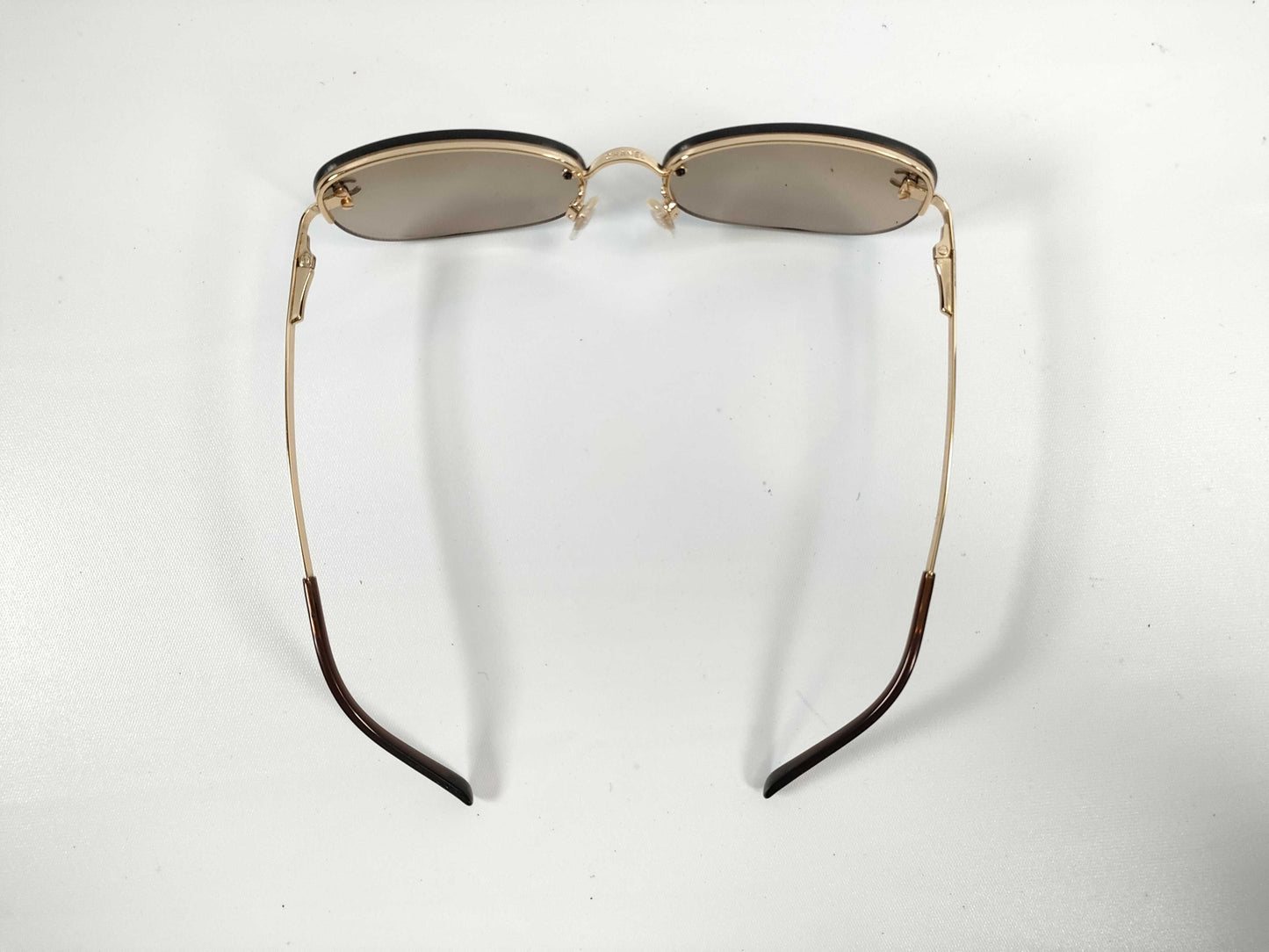  CHANEL Coco Mark Sunglasses Gold Brown Sunglasses Glasses