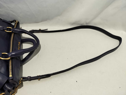 Miu Miu Vitello 2-way shoulder bag with side ribbon in purple