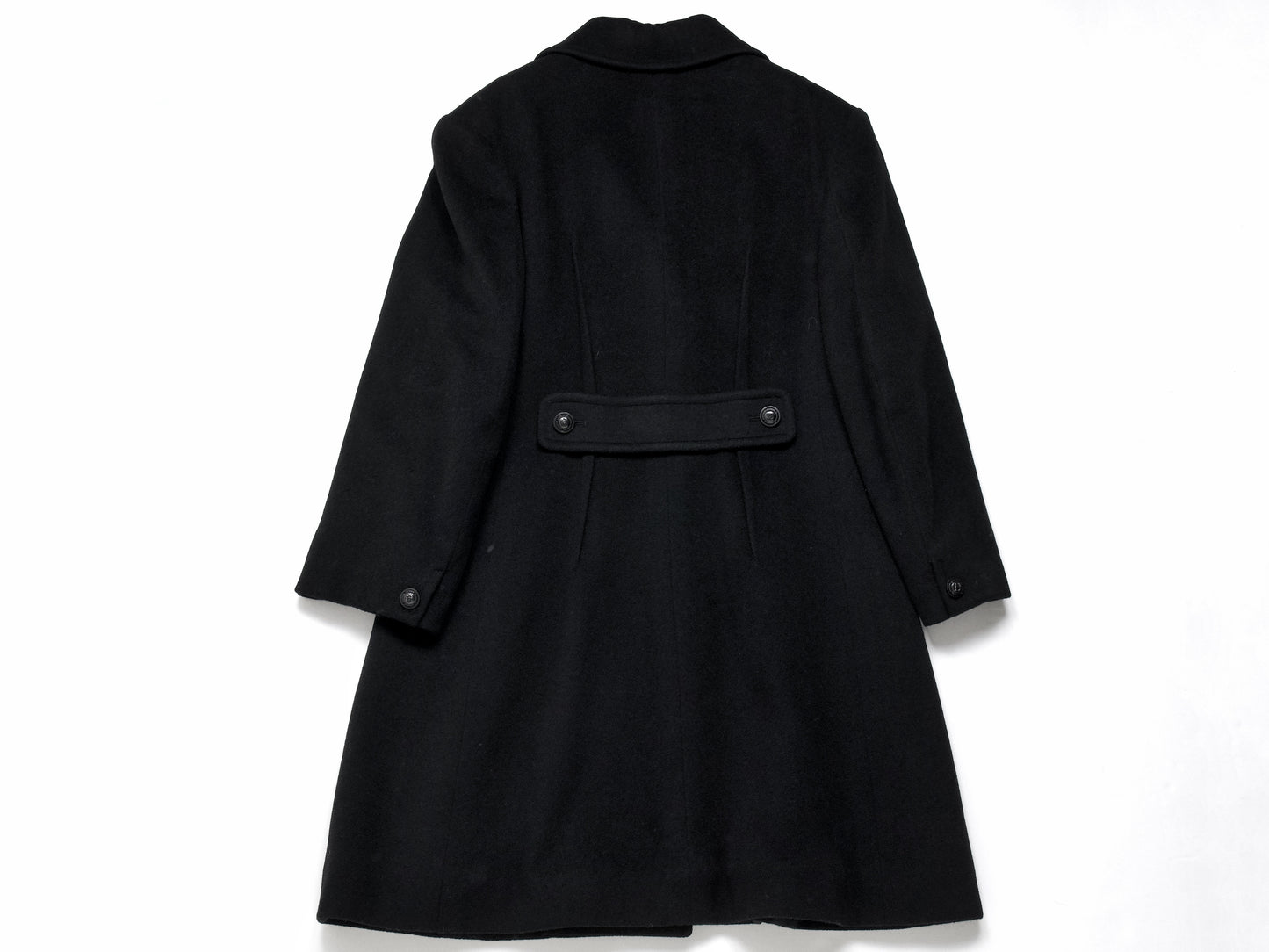 CHANEL Coco Mark 97A Wool Thin Quilted Lining A-Line Coat