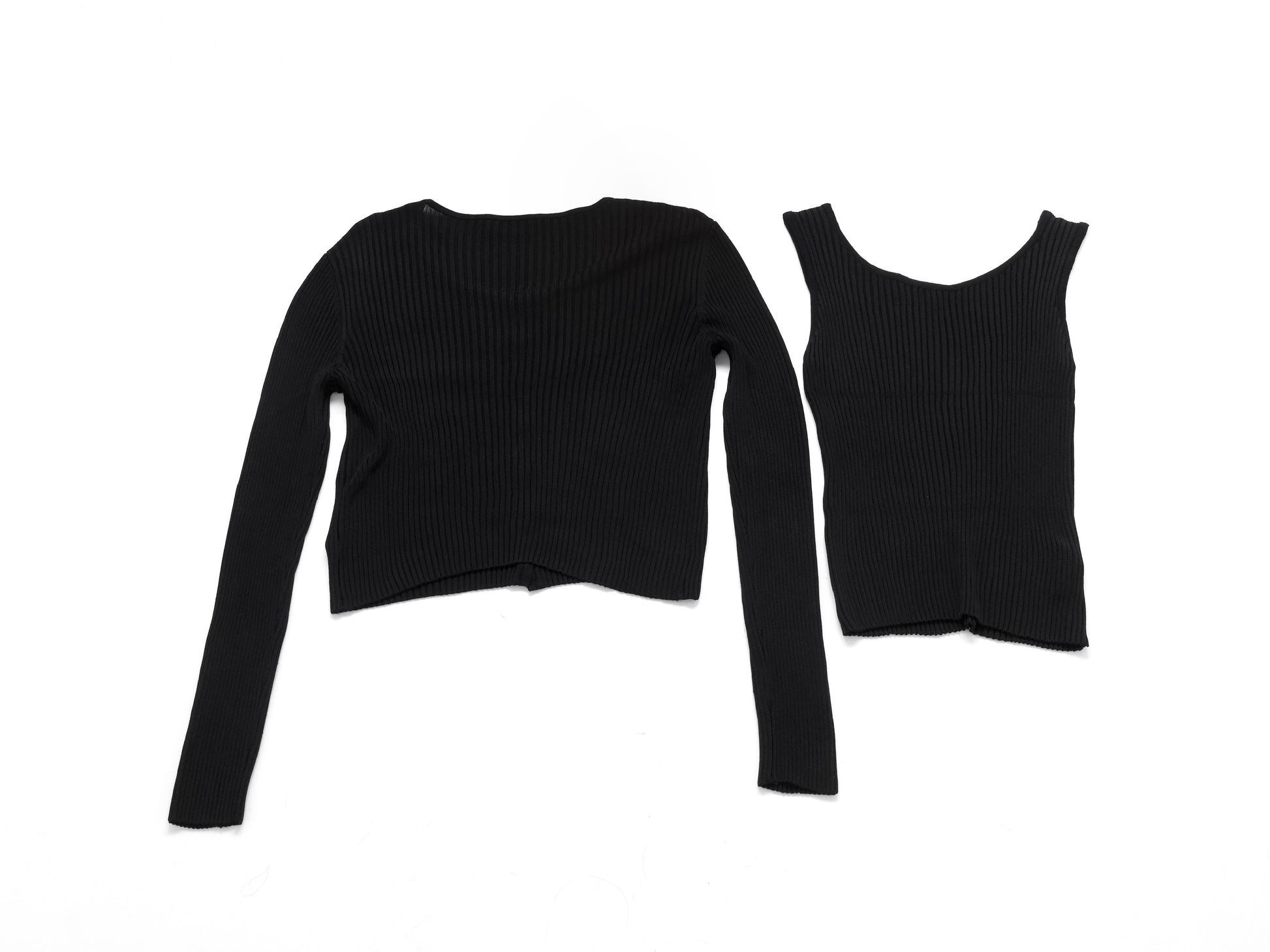 CHANEL Coco Mark 97P Viscose Rayon Knit Ensemble Cropped Cardigan