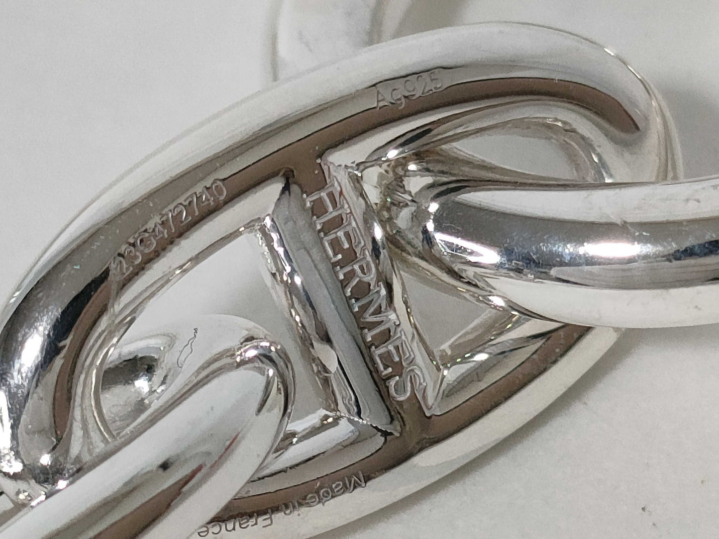 HERMES Chaine d'Ancre Necklace, GM29 Links, 23 Stamps, Ag925, 129.4g