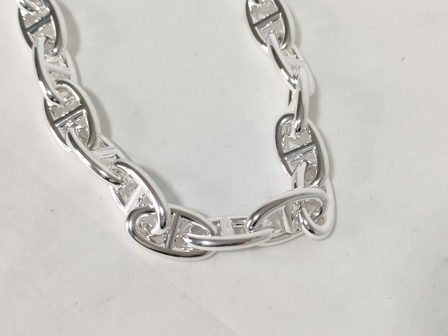 HERMES Chaine d'Ancre Necklace, GM29 Links, 23 Stamps, Ag925, 129.4g