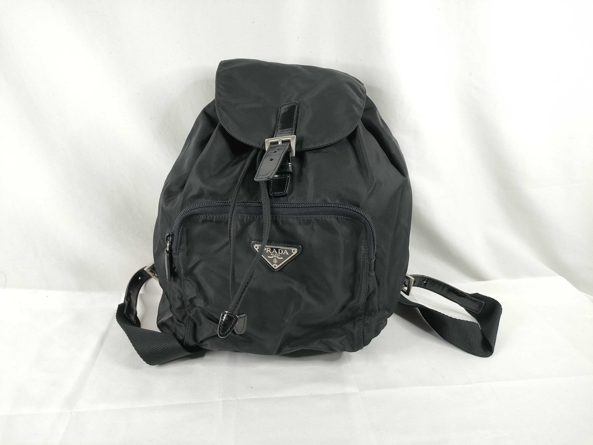 PRADA Nylon Prada Backpack Black Nylon Single Pocket Backpack