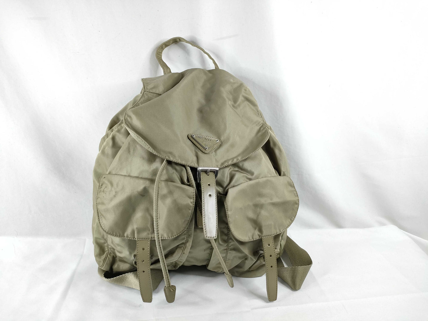 PRADA Nylon Prada Backpack Beige