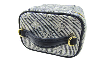 LOUIS VUITTON LV Micro Vanity M82467 Monogram Canvas Microfiber Blue Vanity Bag