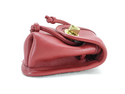 COACH Key Ring Pouch, Calfskin, Red