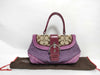 COACH Signature 9748 Signature Handbag Canvas/Wool/Suede Purple Handbag