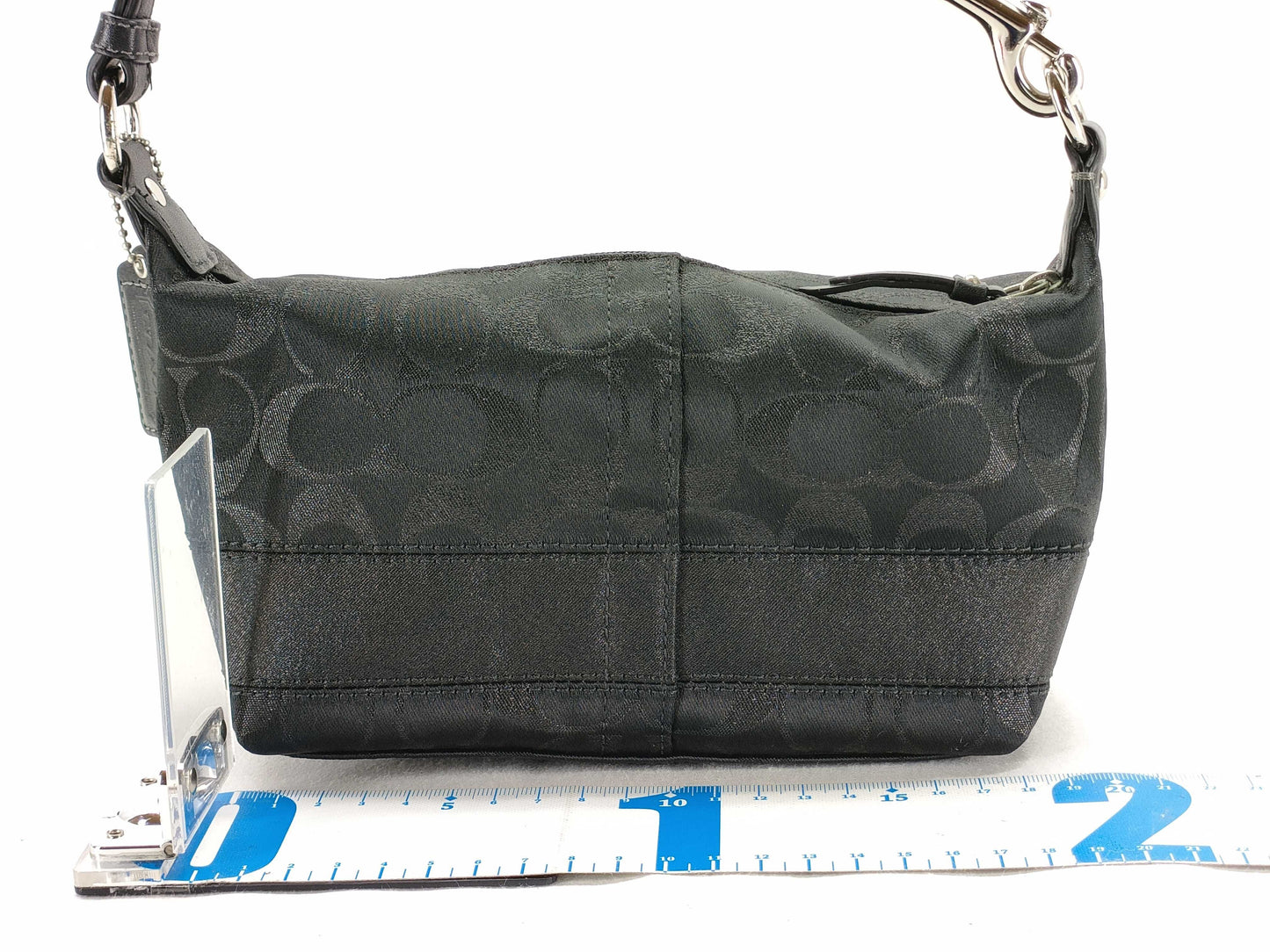 COACH Signature 42019 Signature Handbag Canvas/Leather Black Handbag