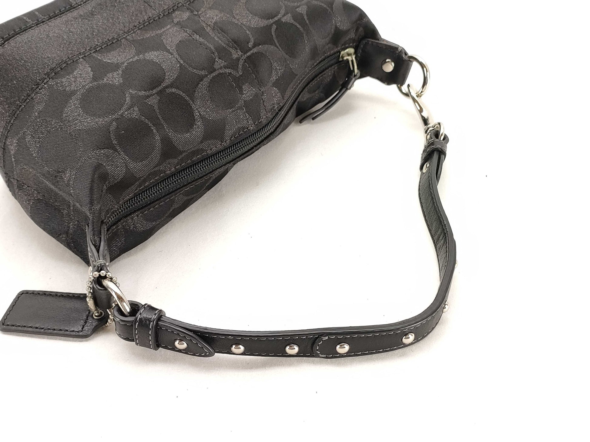 COACH Signature 42019 Signature Handbag Canvas/Leather Black Handbag