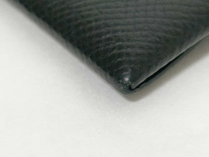 HERMES Bastia U Stamp Black Coin Case