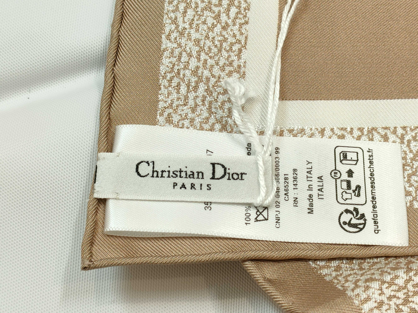 Dior Silk Scarf Pink Beige