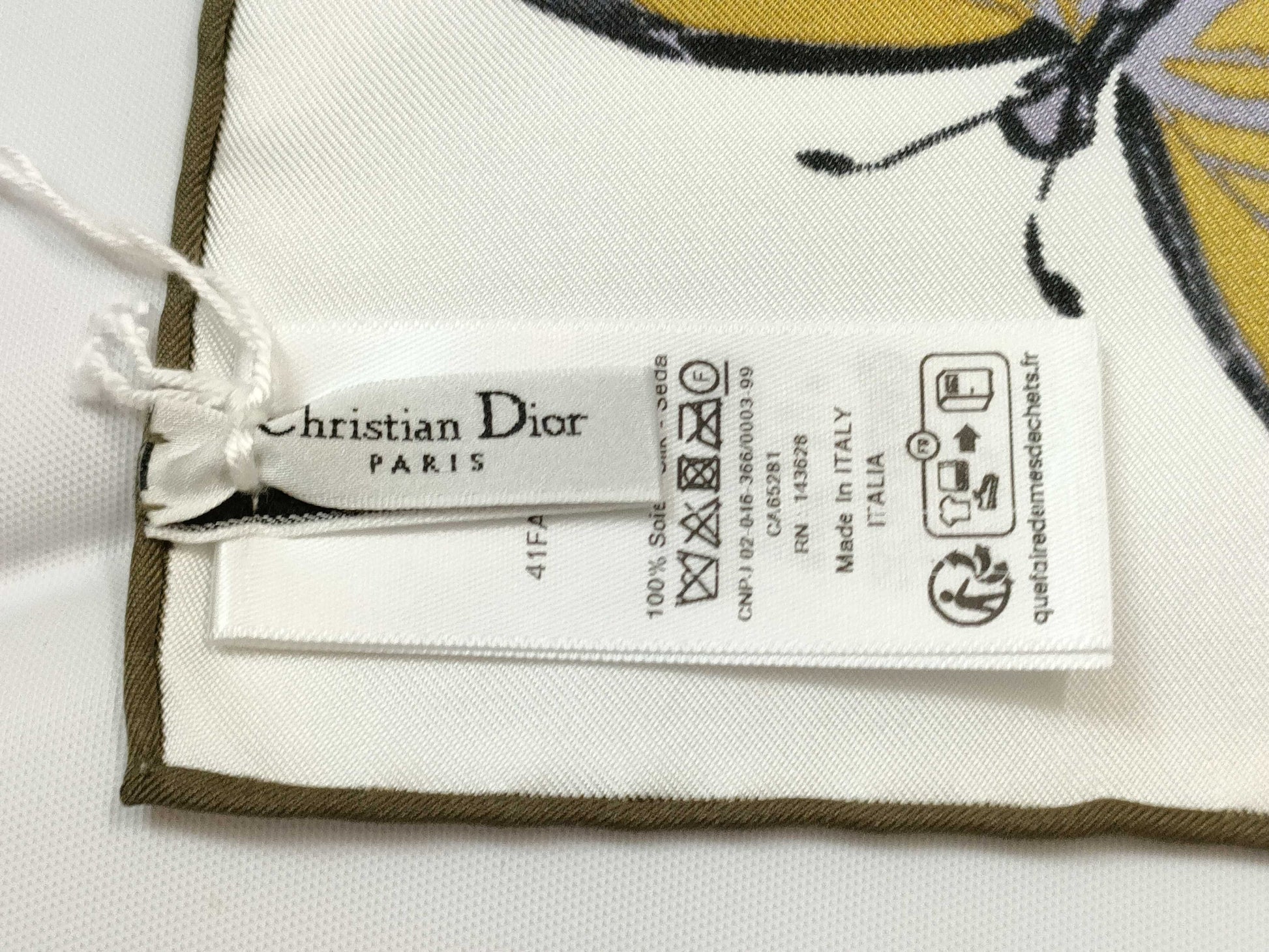 Dior Silk Scarf White Scarf