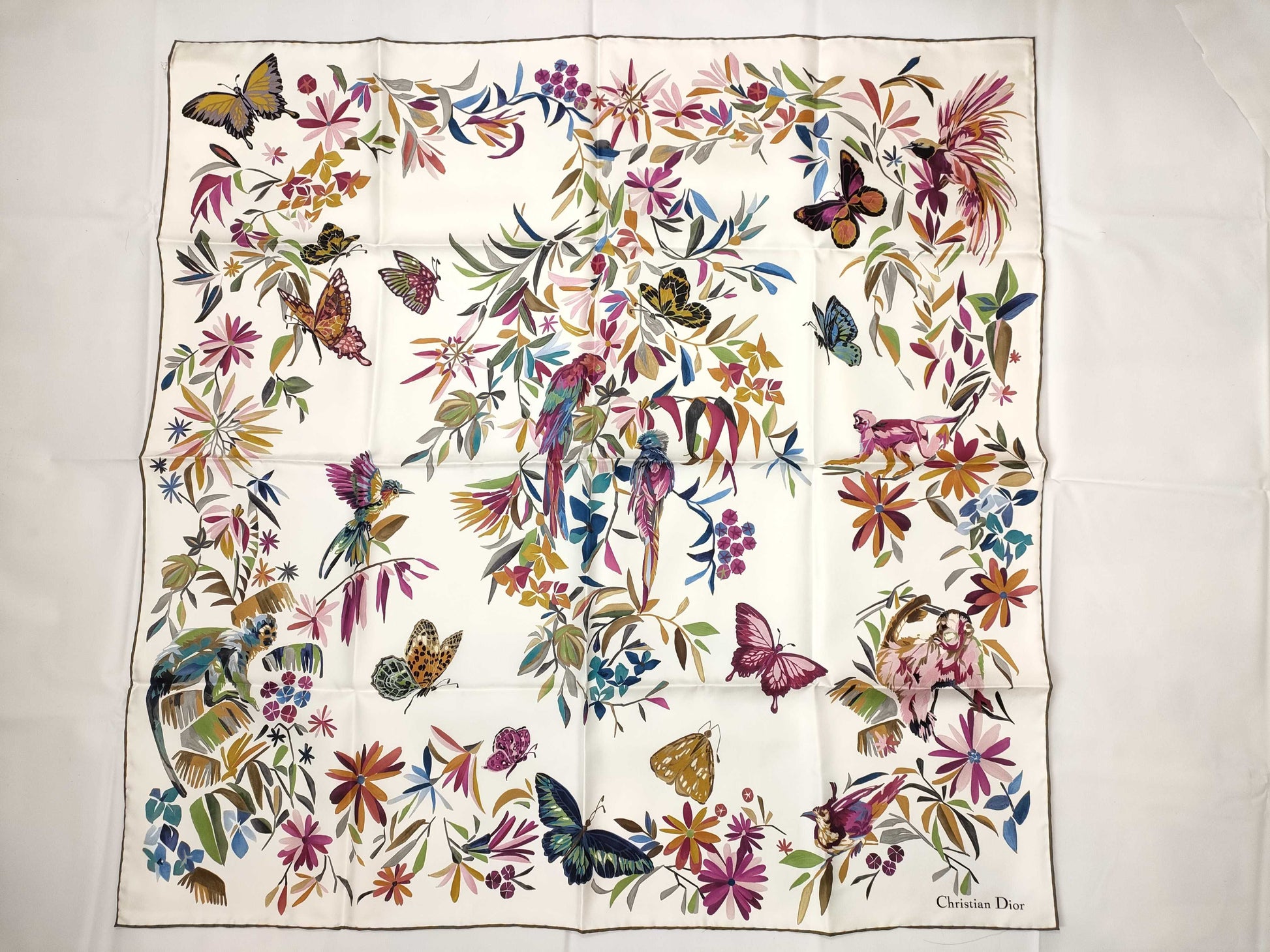 Dior Silk Scarf White Scarf