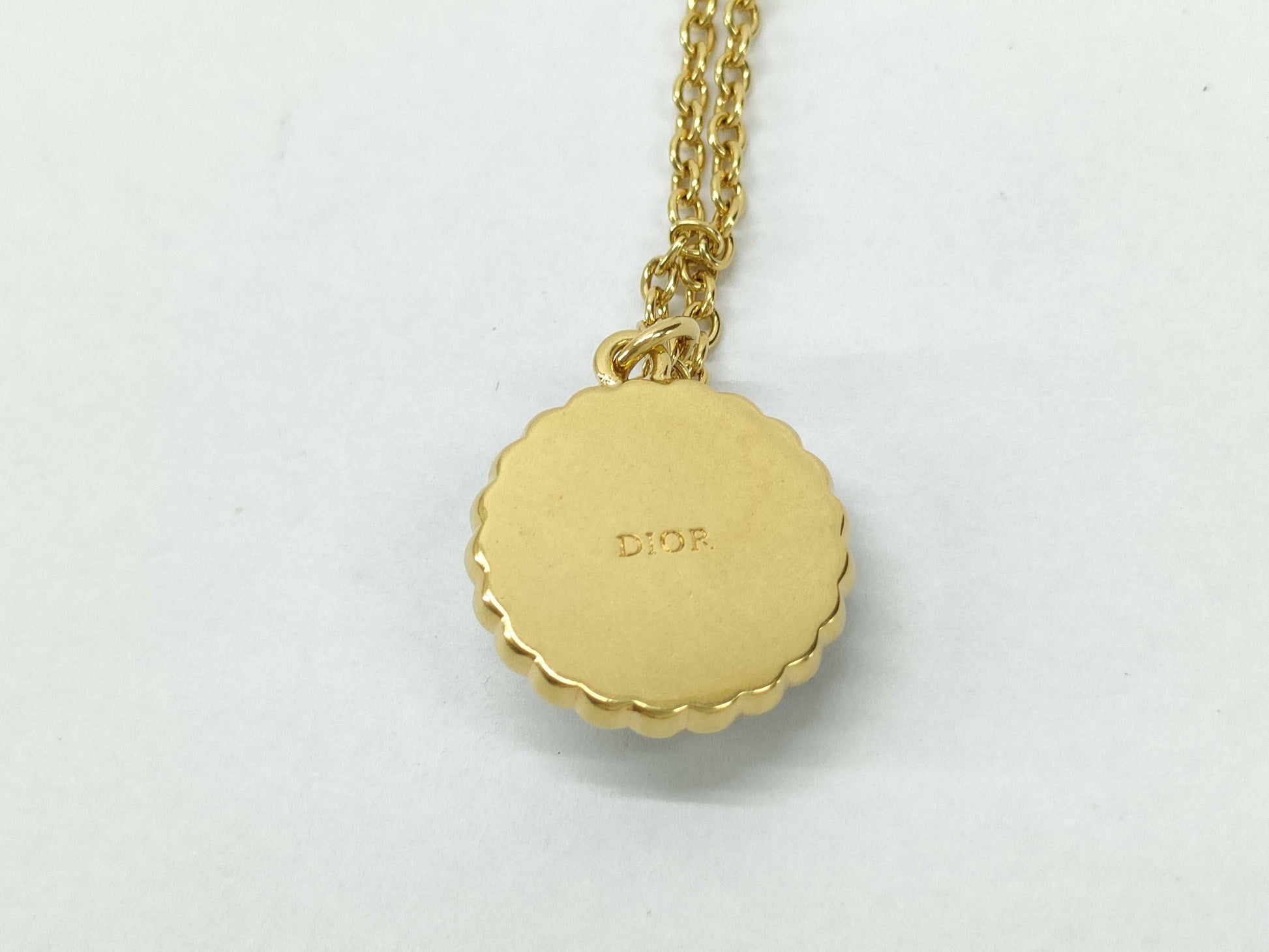 Dior CD logo necklace with faux pearls in gold and black