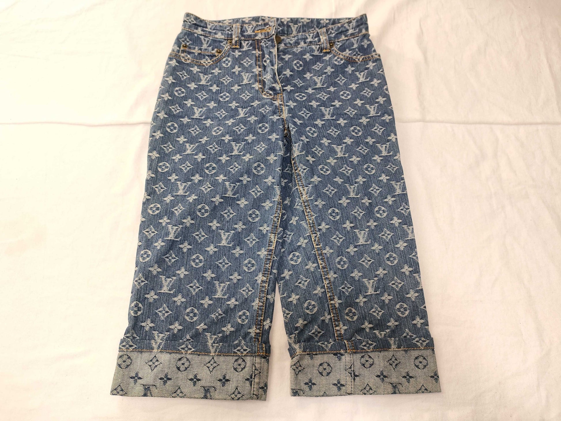 LOUIS VUITTON Louis Vuitton Denim Pants Monogram Pants