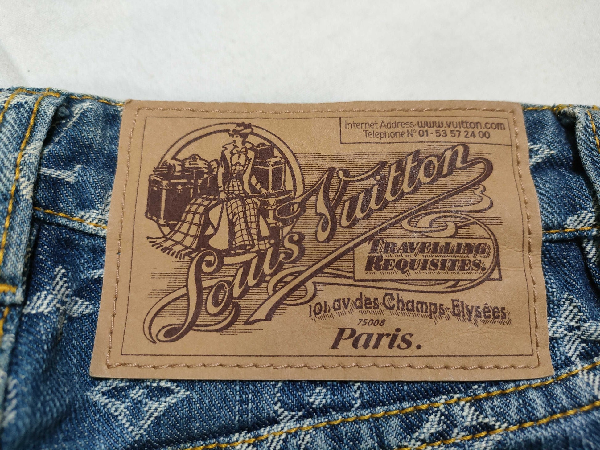 LOUIS VUITTON Louis Vuitton Denim Pants Monogram Pants