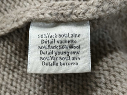 HERMES Knit Jacket Leather XL Men's Jacket