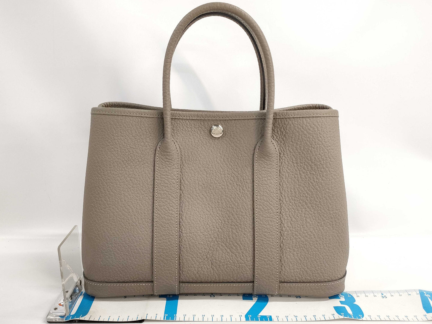 HERMES Garden Party 30 TPM Country Asphalt D Stamped Handbag