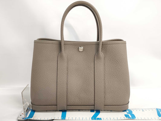 HERMES Garden Party 30 TPM Country Asphalt D Stamped Handbag