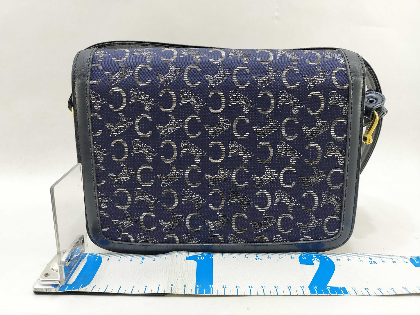 CELINE C Macadam Shoulder Bag with Carriage Hardware