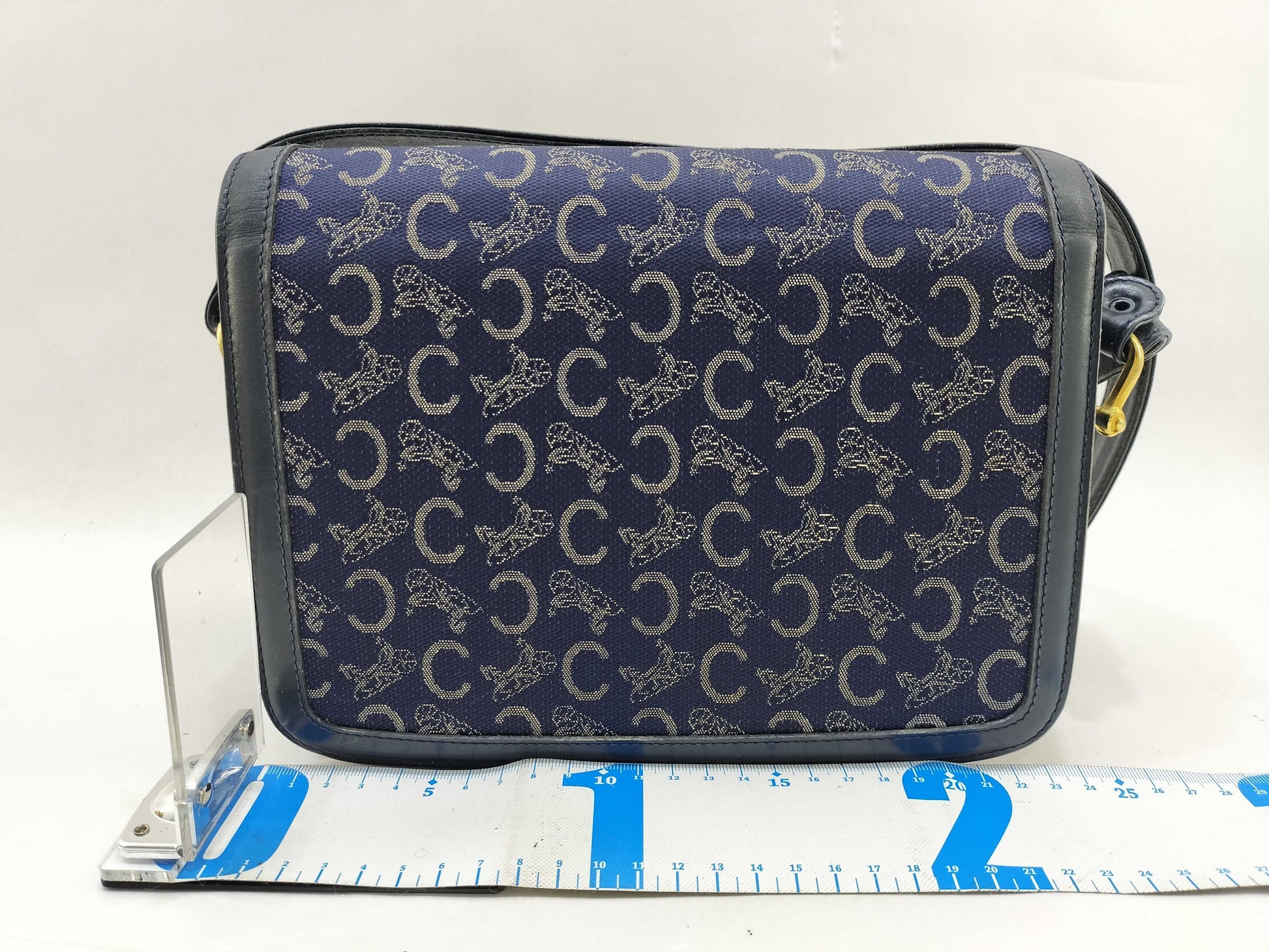 CELINE C Macadam Shoulder Bag with Carriage Hardware