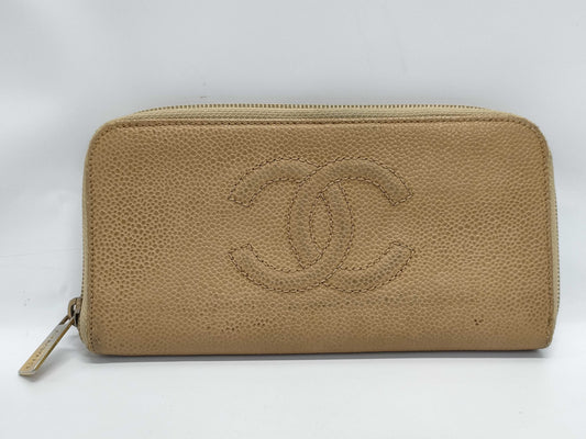 CHANEL Round Wallet Caviar Wallet