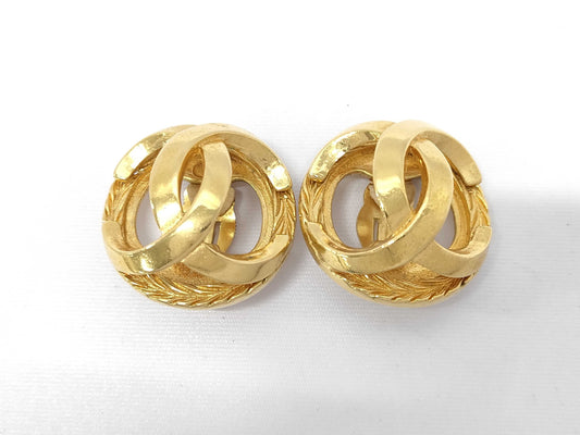 CHANEL Coco Earrings with Missing Logo Plate