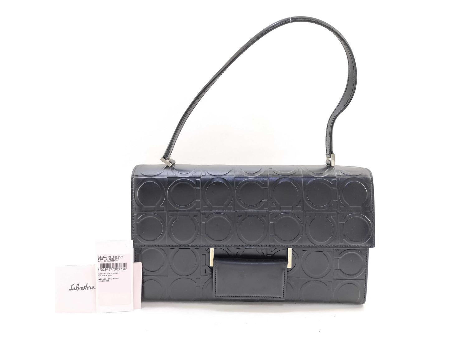 Salvatore Ferragamo Gancini Leather Handbag with Gancini Pattern