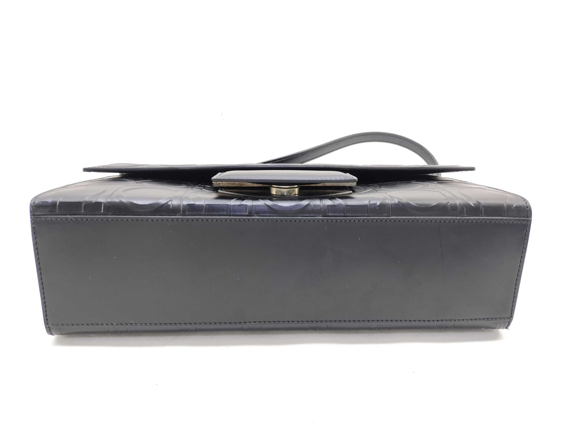 Salvatore Ferragamo Gancini Leather Handbag with Gancini Pattern