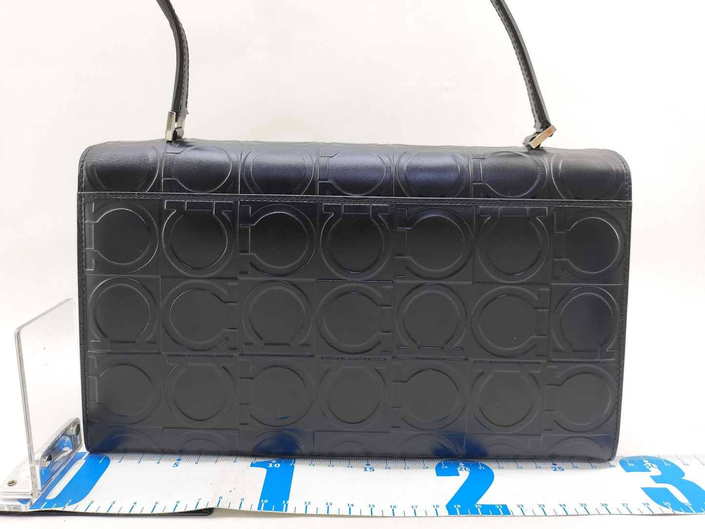 Salvatore Ferragamo Gancini Leather Handbag with Gancini Pattern