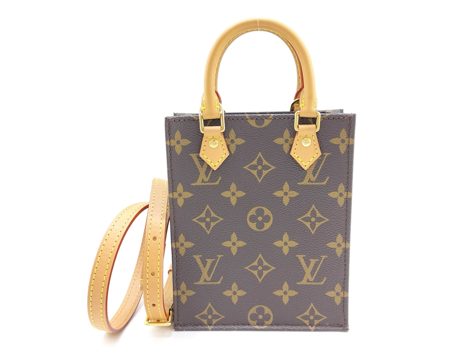 LOUIS VUITTON Monogram Petite Sac Plat M81295 Handbag